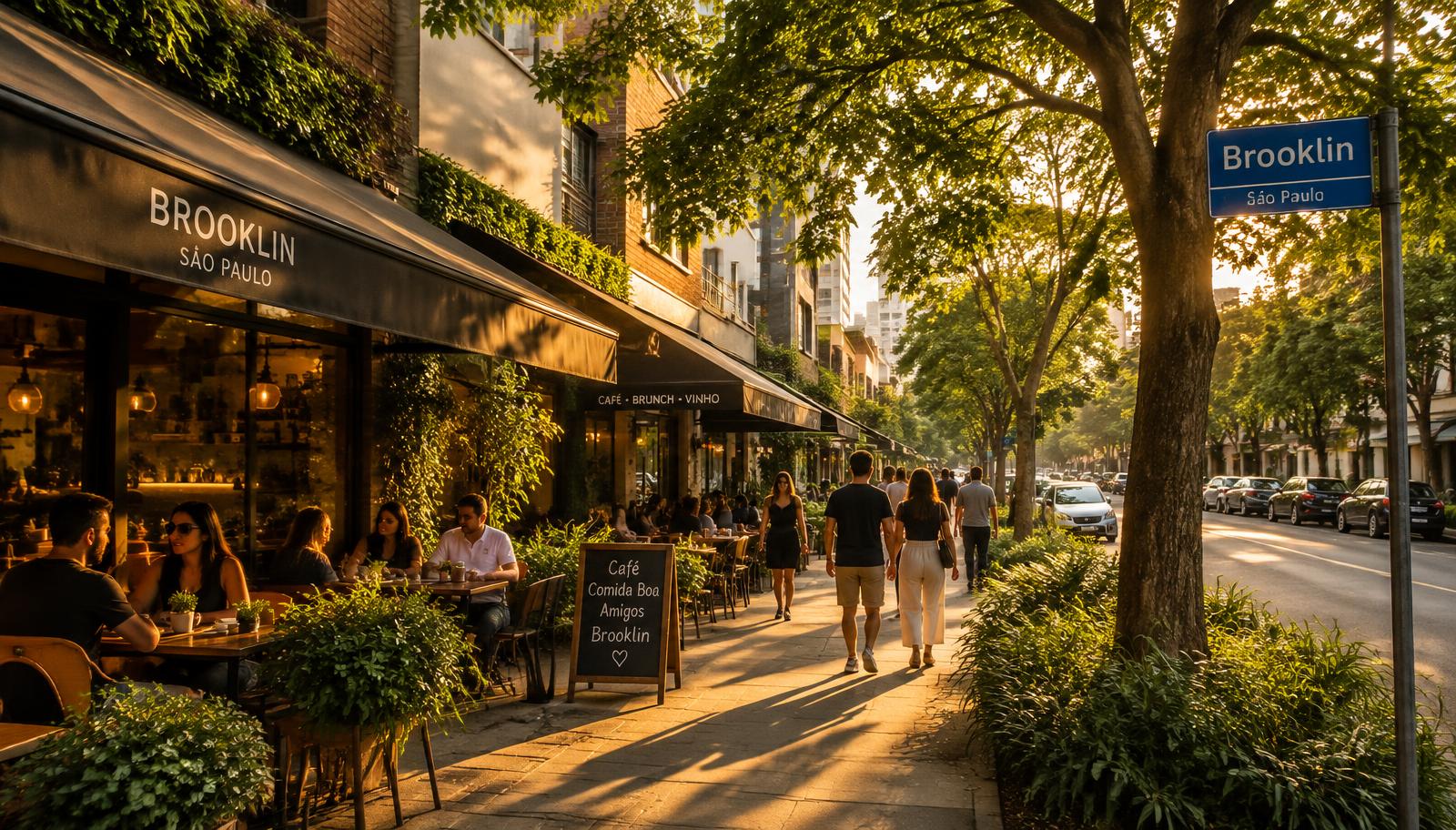 Rua arborizada do Brooklin